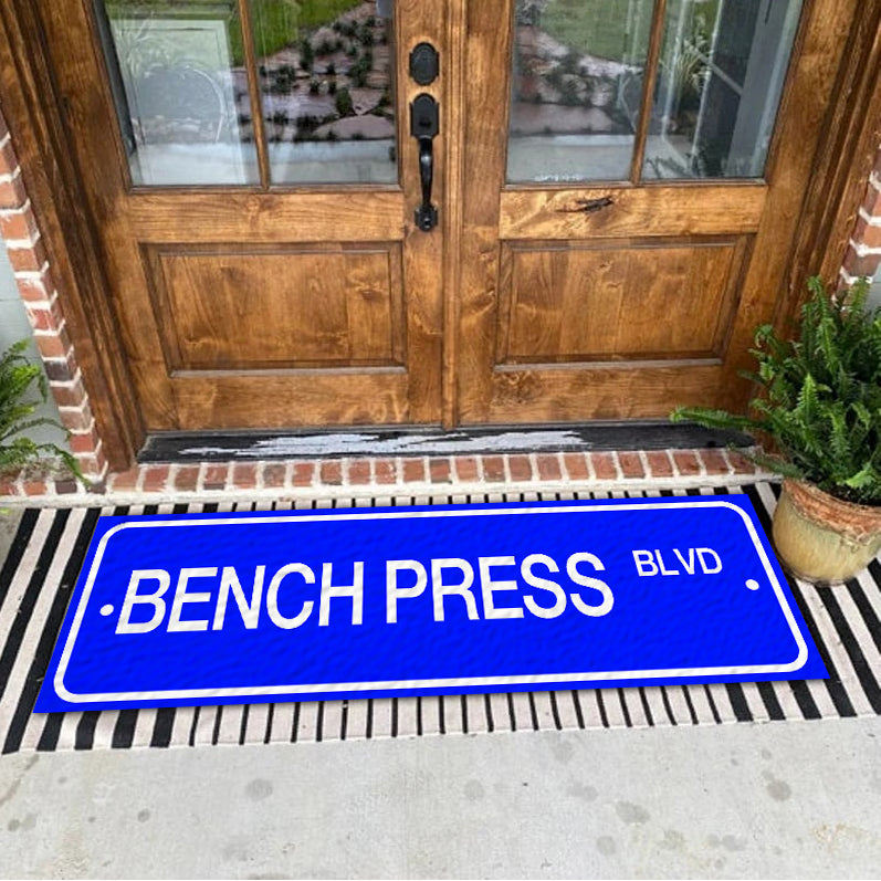 Personalized Fitness Home Gym Decor Bench Press Street Rug, Carpet