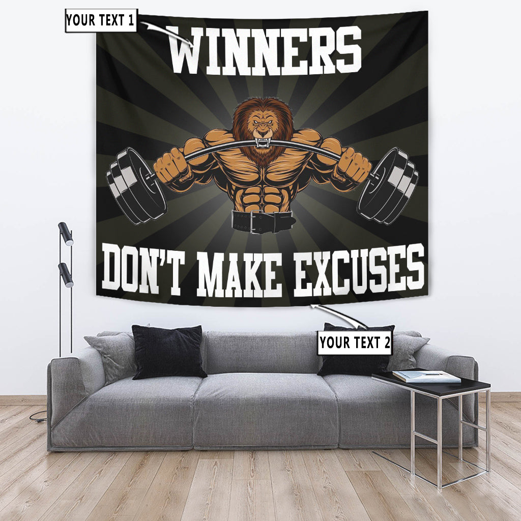 Home Gym Decor Wall Art Banner Flag Tapestry Lion