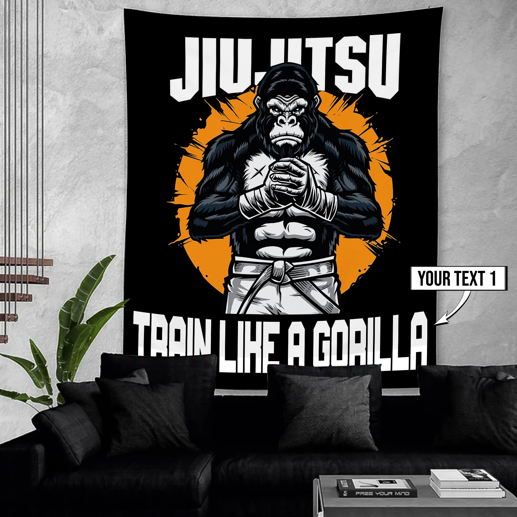 Personalized Gorilla Jiu Jitsu Flags Home Gym Flags