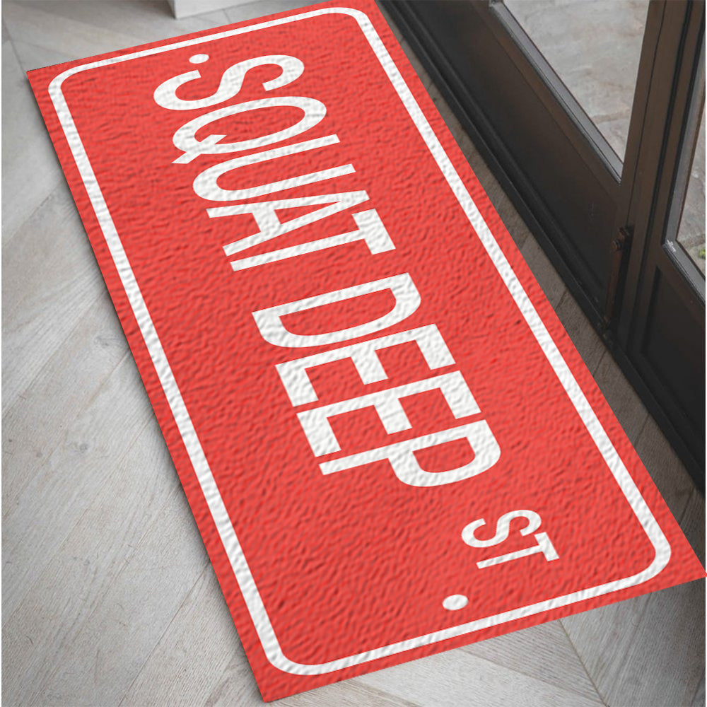 Personalized Fitness Home Gym Decor Squat Deep Street Rug, Carpet