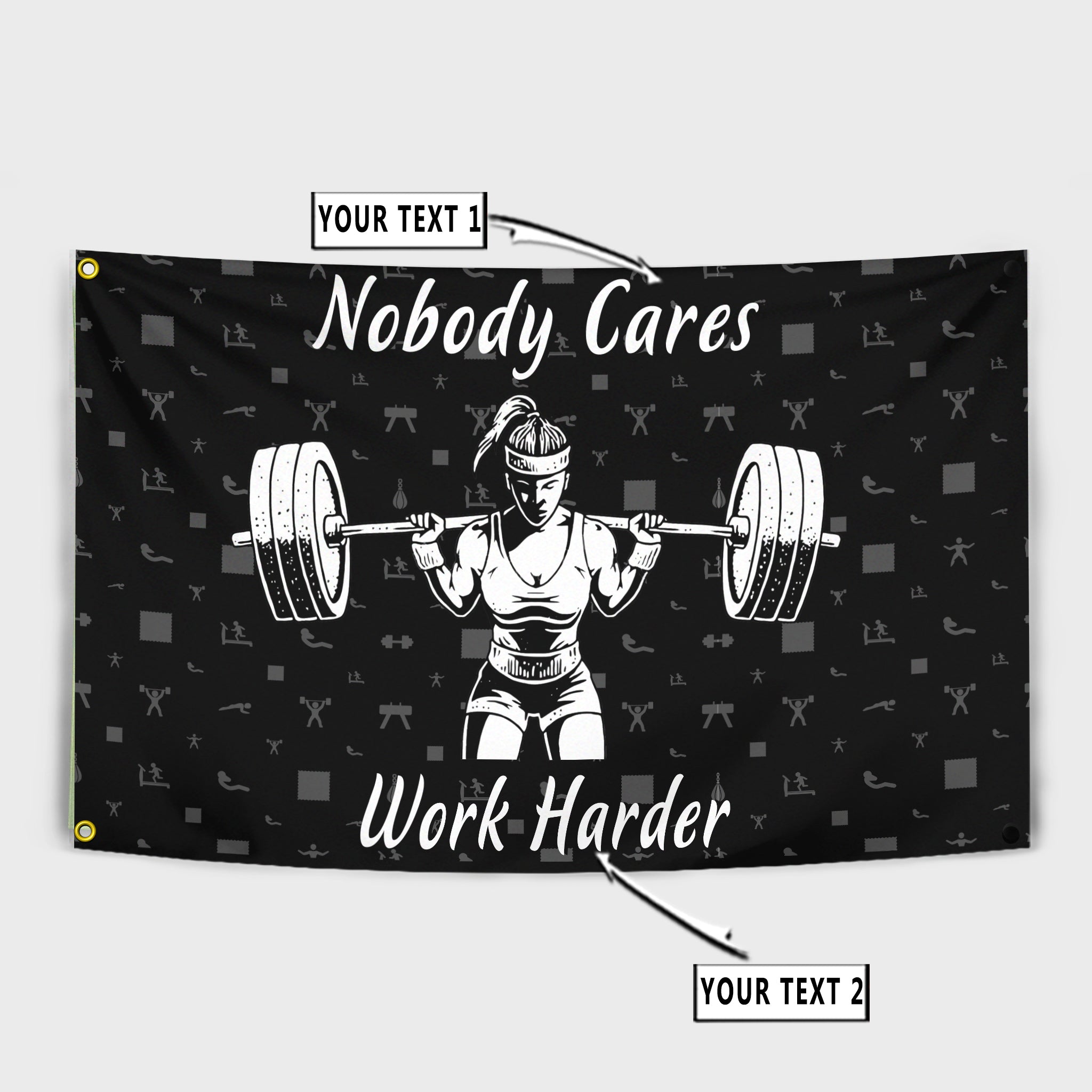 Personalized Women Gym Fitness Flag Home Gym Decor Weightlifting 10930