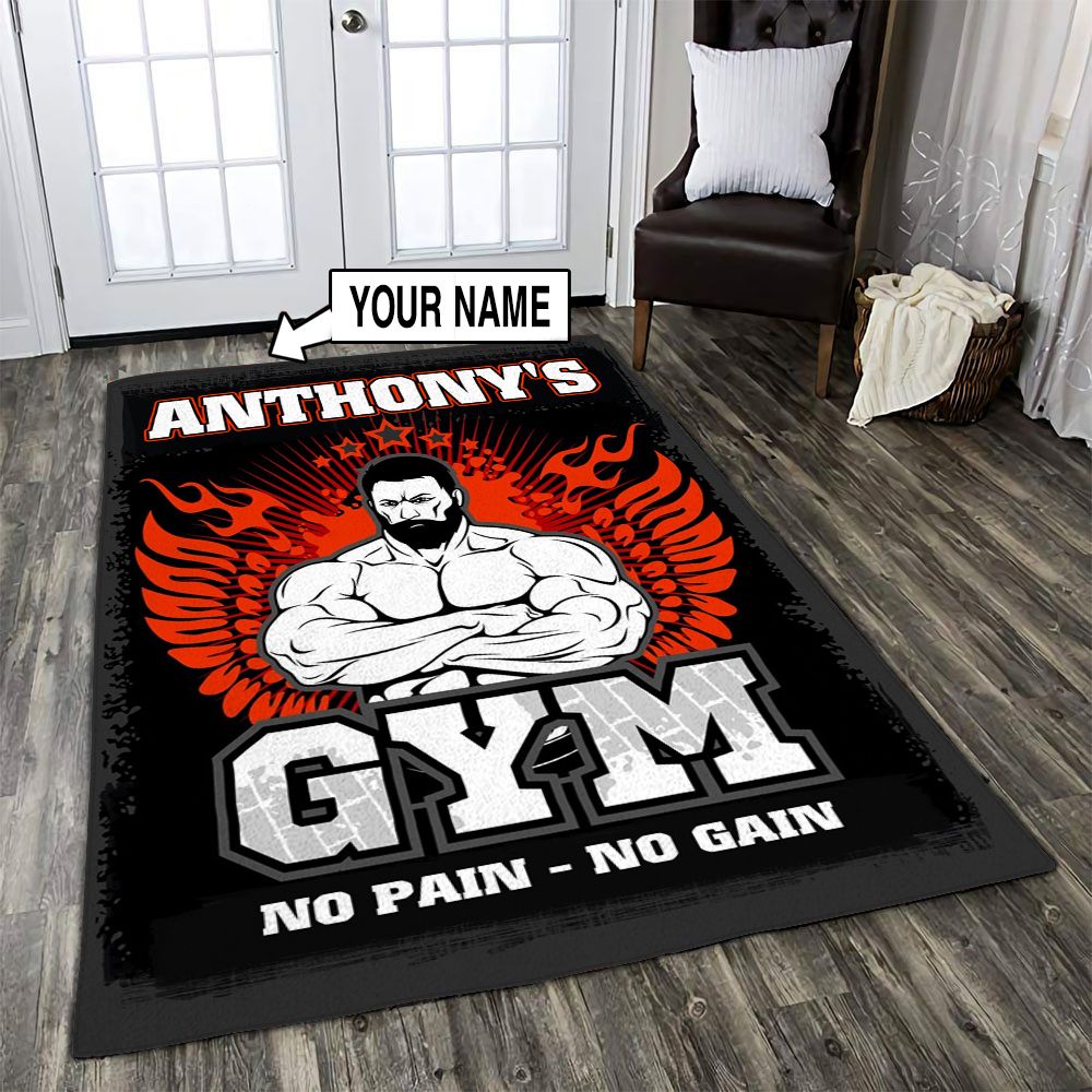 Personalized Bodybuilding Rug Home Gym Decor Muscle Man Gym Gift