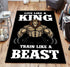 Personalized Bodybuilding Rug Home Gym Decor Lion King Gym Gift