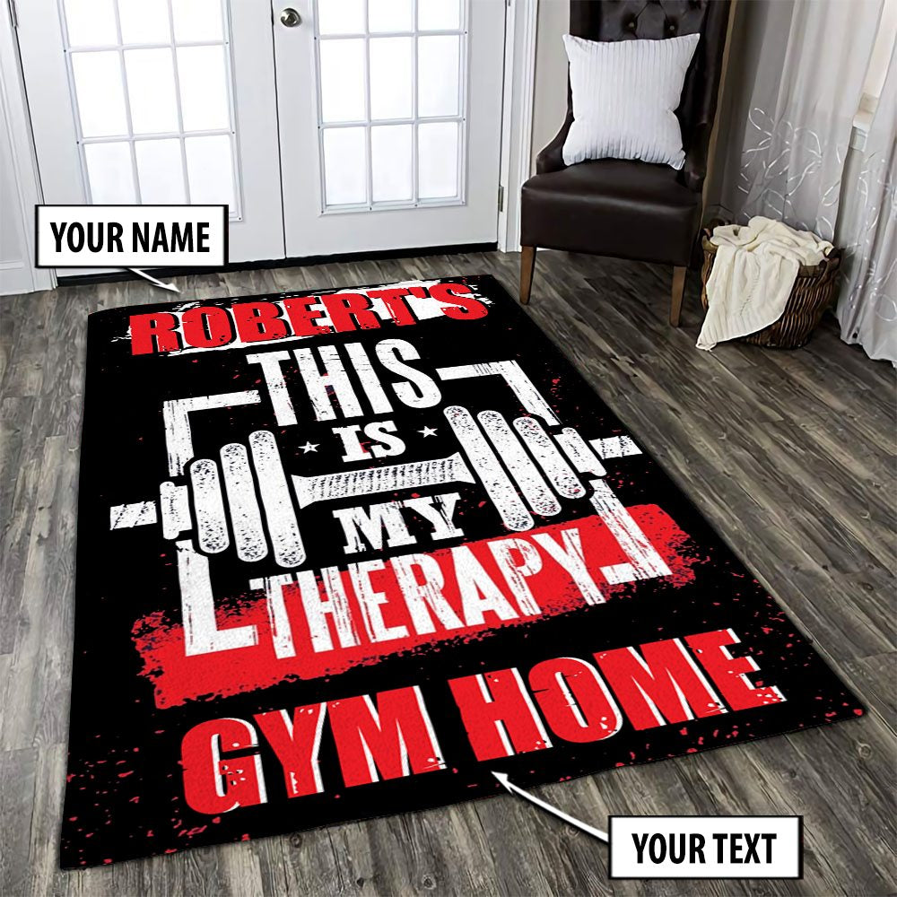 Personalized Bodybuilding Rug Home Gym Decor My Therapy Gym Gift ...