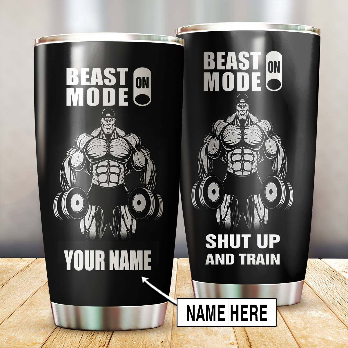 Personalized Bodybuilding Gym Shut Up And Train Tumbler Workout Gifts