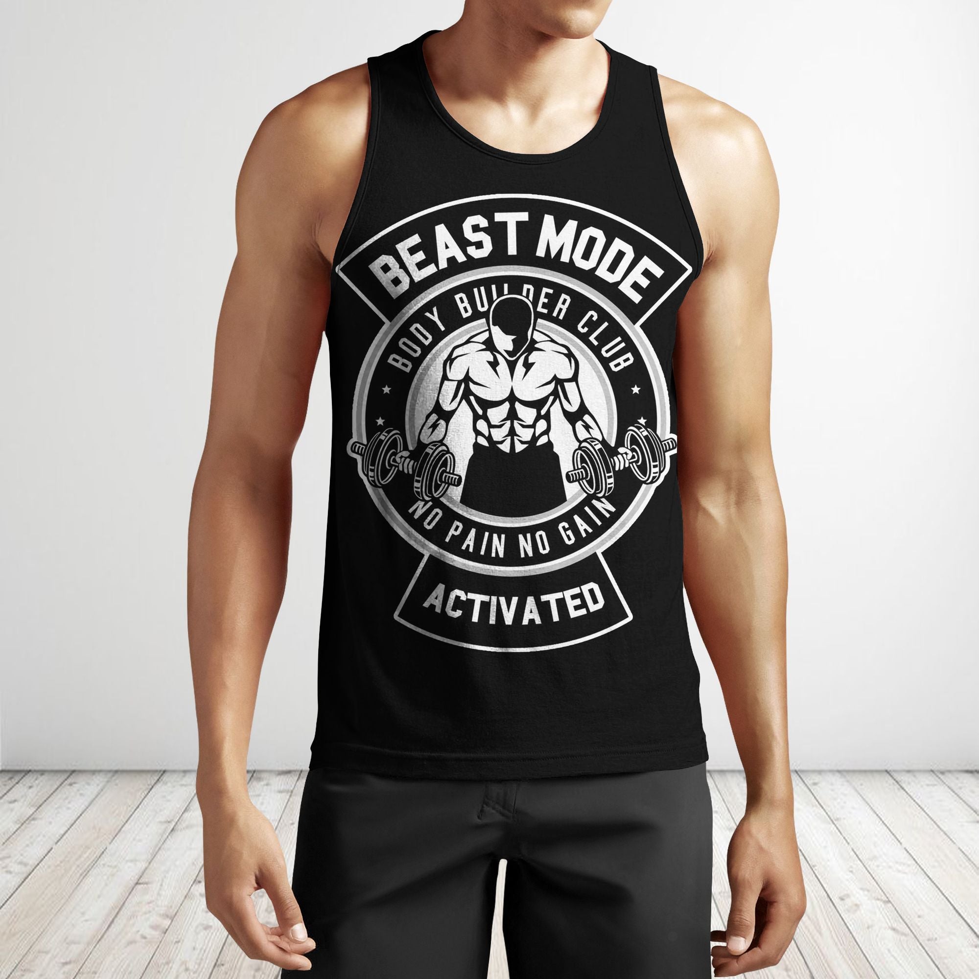 Men Gym Tank Tops Motivational Shirts Beast Mode Activated