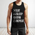 Men Gym Tank Tops Motivational Shirts Eat Sleep Train Repeat