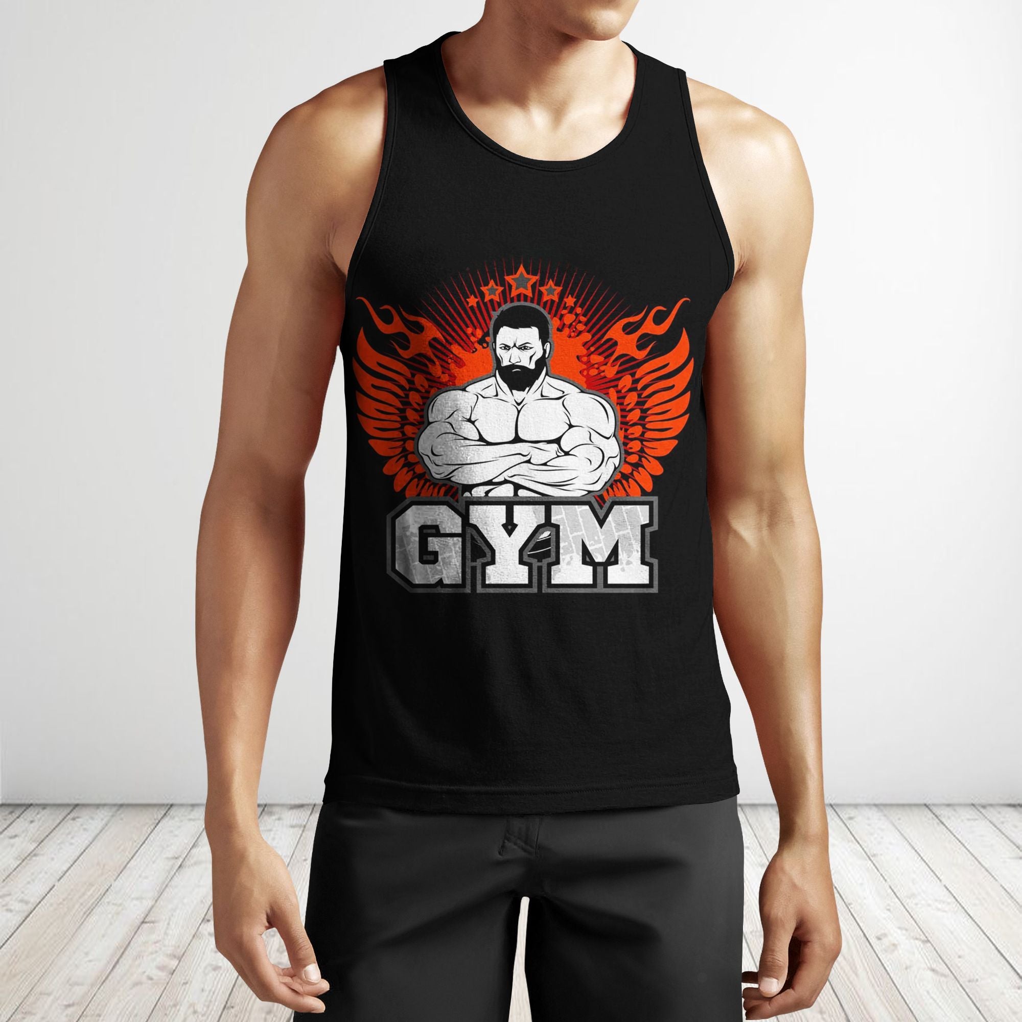 Men Gym Tank Tops Motivational Shirts Train Hard Be Strong