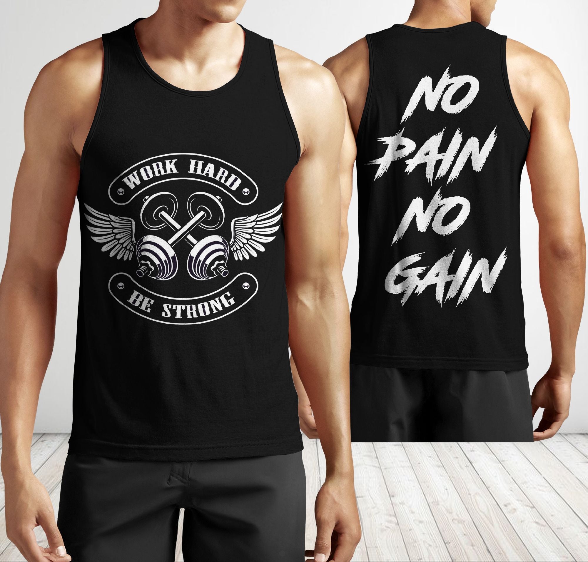 Men Gym Tank Tops Motivational ShirtsWork Hard Be