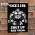 Personalized Bodybuilding Home Gym Decor Shut Up And Train Vintage Metal Sign
