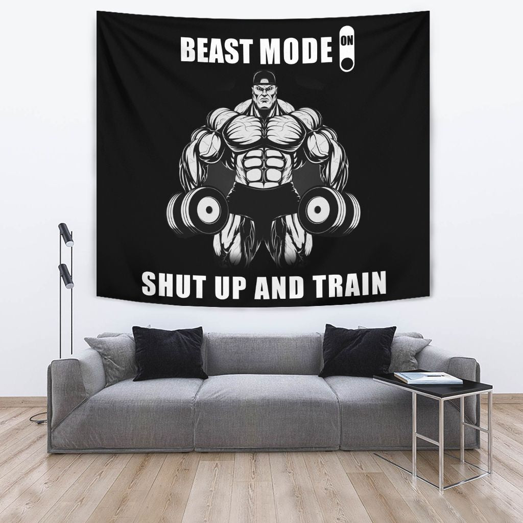 Home Gym Decor Shut Up And Train Wall Banner Flag Tapestry