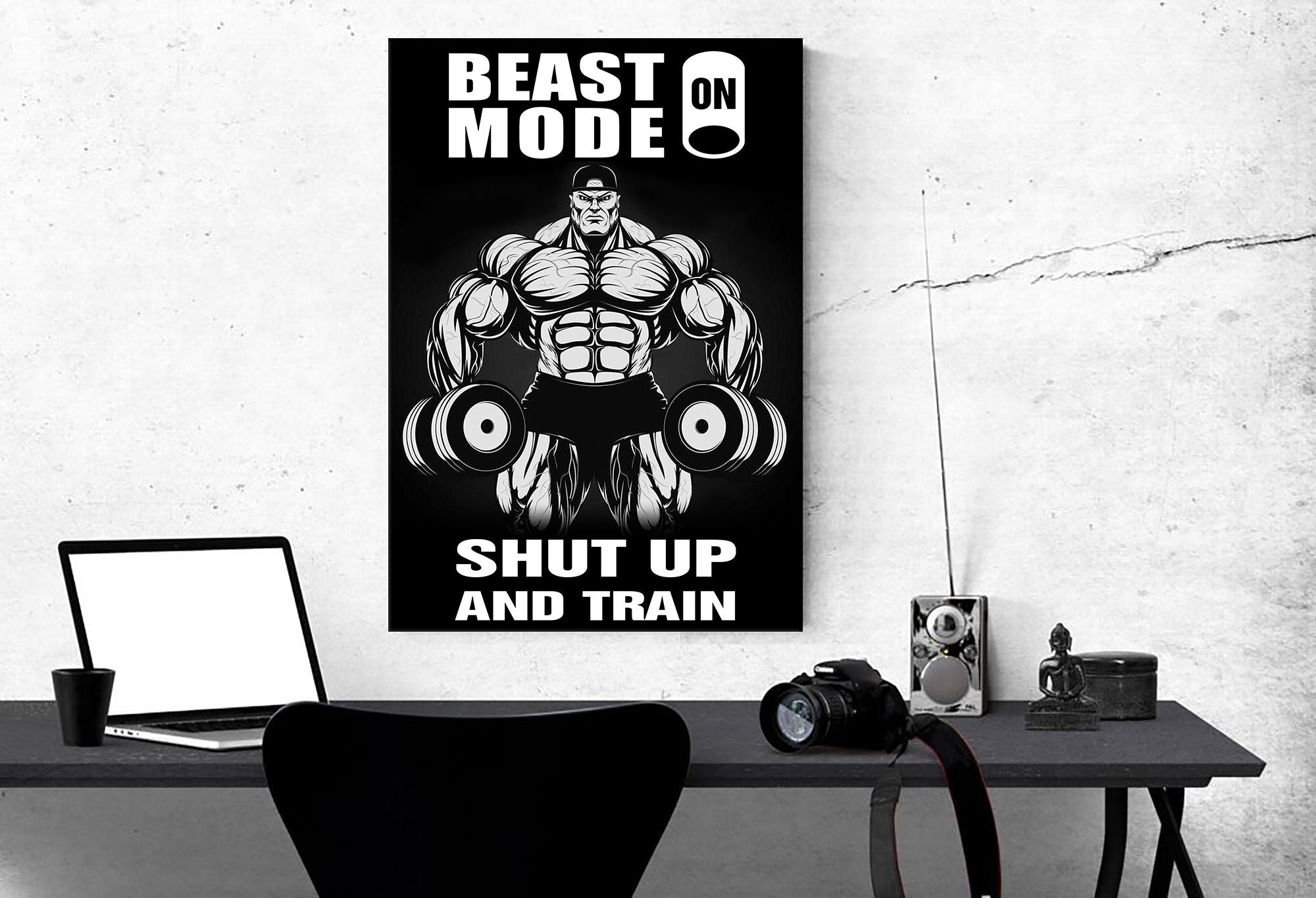 Beast Mode Gym Poster Canvas Home Gym Decor Bodybuilding Gift