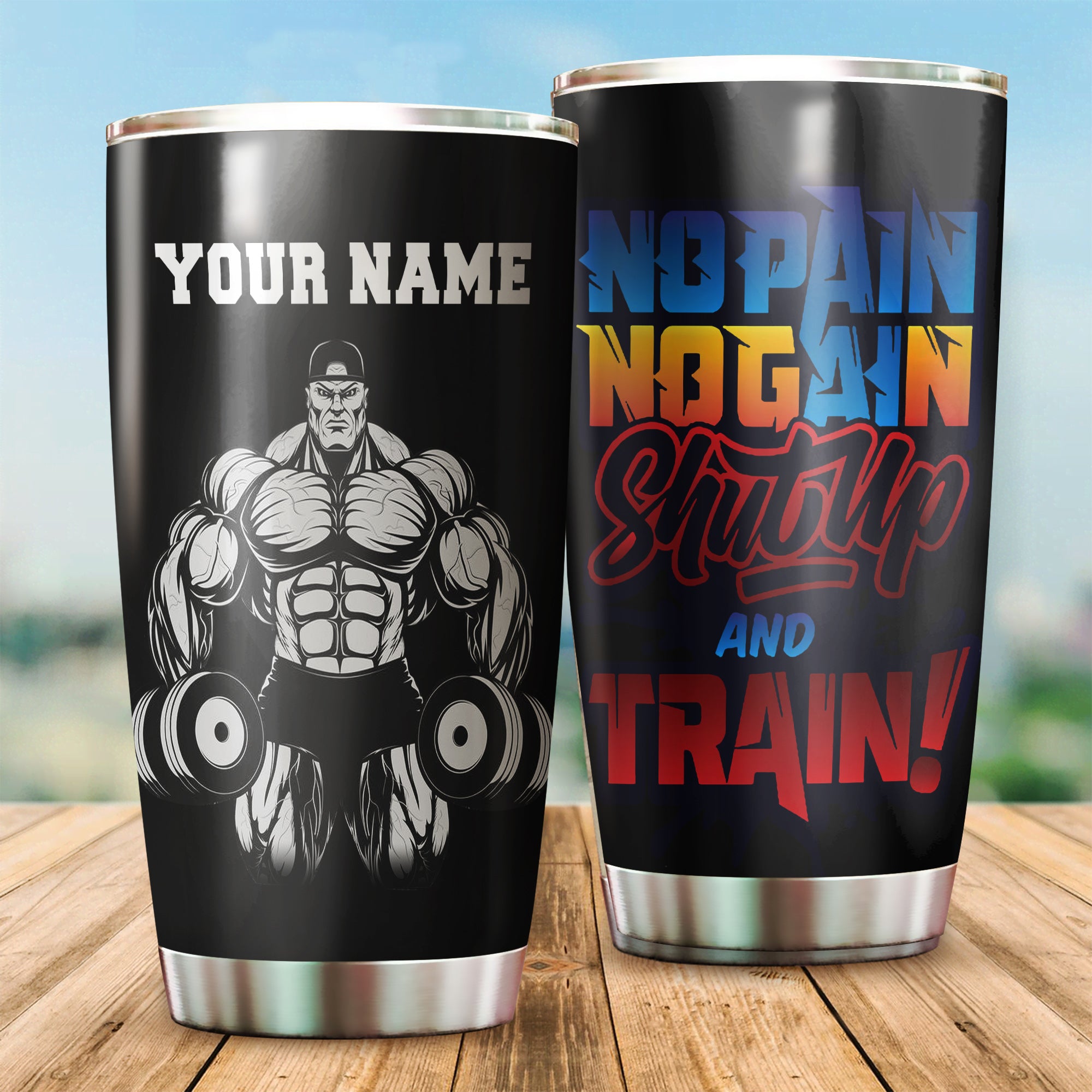 Personalized Gym Bodybuilding Tumbler Cup Motivation Quotes Workout Gifts