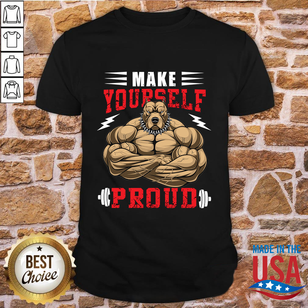 Gym Muscle Strong Pitbull Motivational Quotes Saying T-shirt 10530