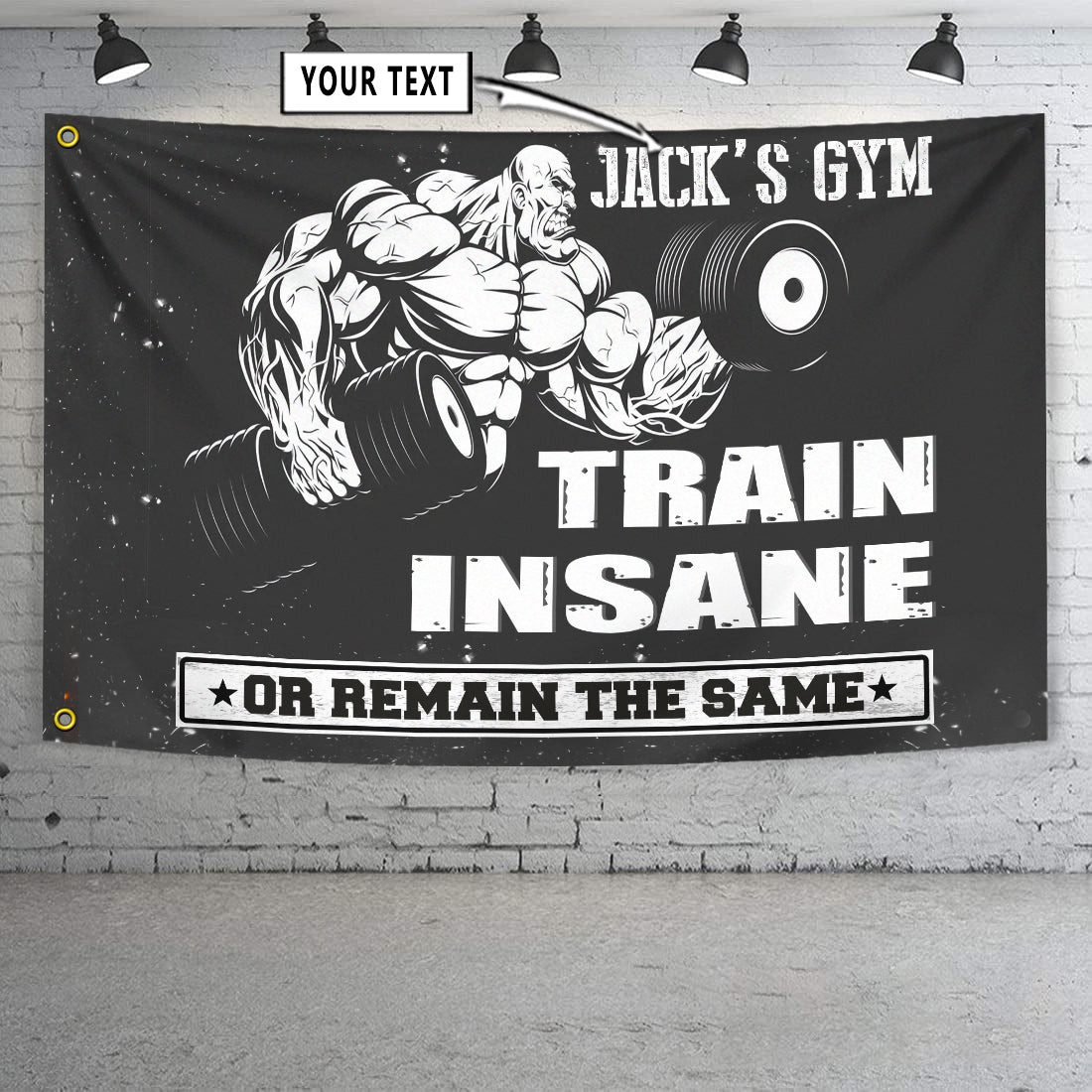 Personalized Gym Banner Flag Home Gym Decor Gym Wall Art