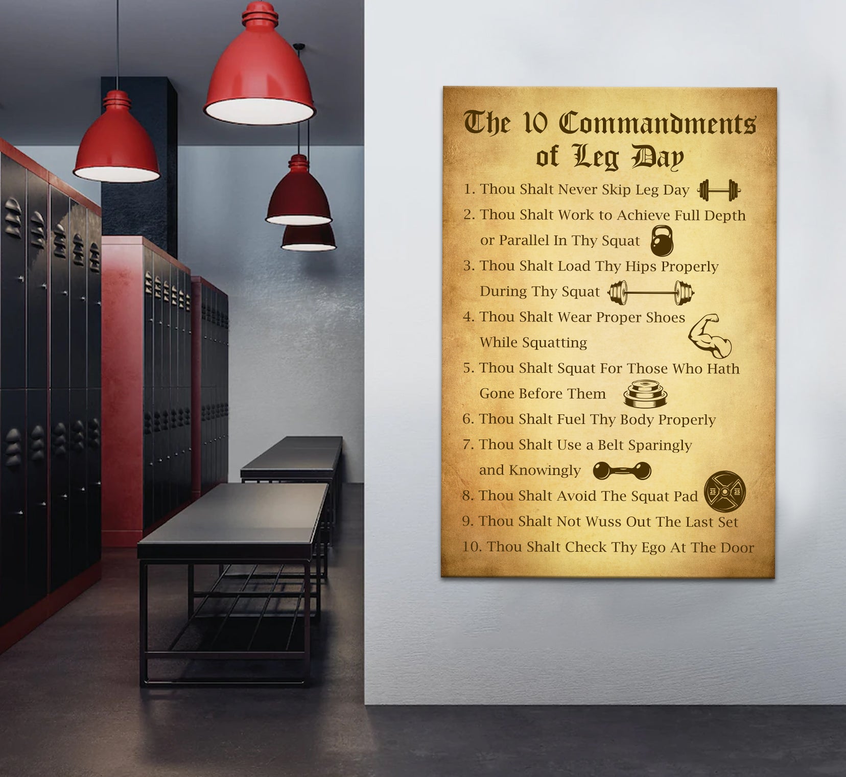Home Gym Canvas The 10 Commandments of Leg Day 11236