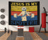 Home Gym Flag Banner Jesus is My Spotter