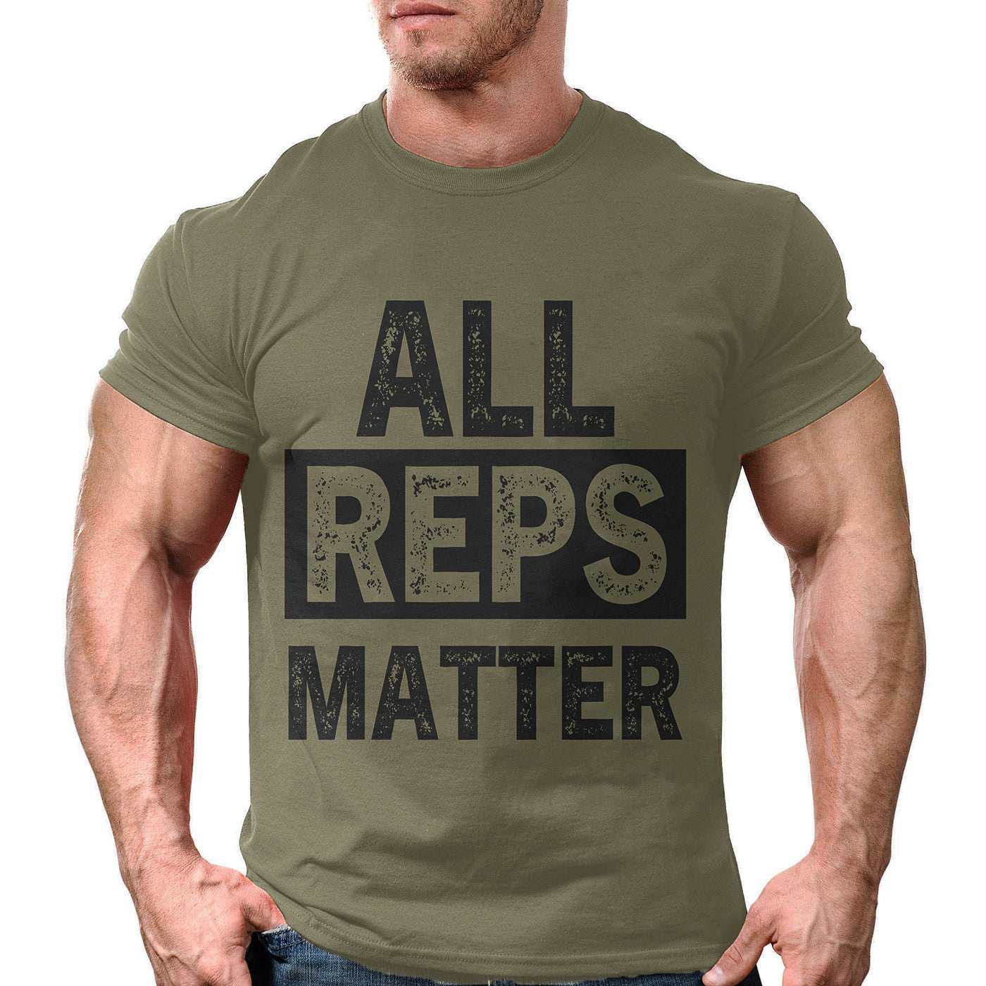 Weightlifting T-Shirt: 'All Reps Matter' Bodybuilding Workout Shirt 11246