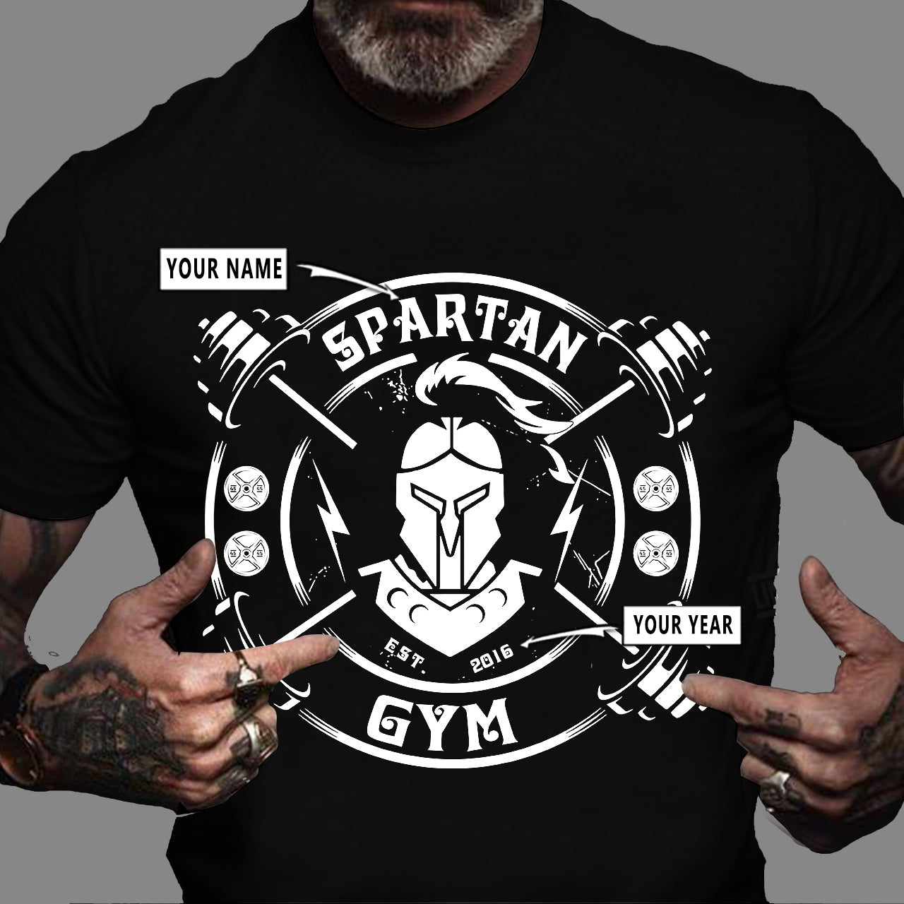 Gym T-shirt Spartan Gym Powerlifting Weightlifting 10911