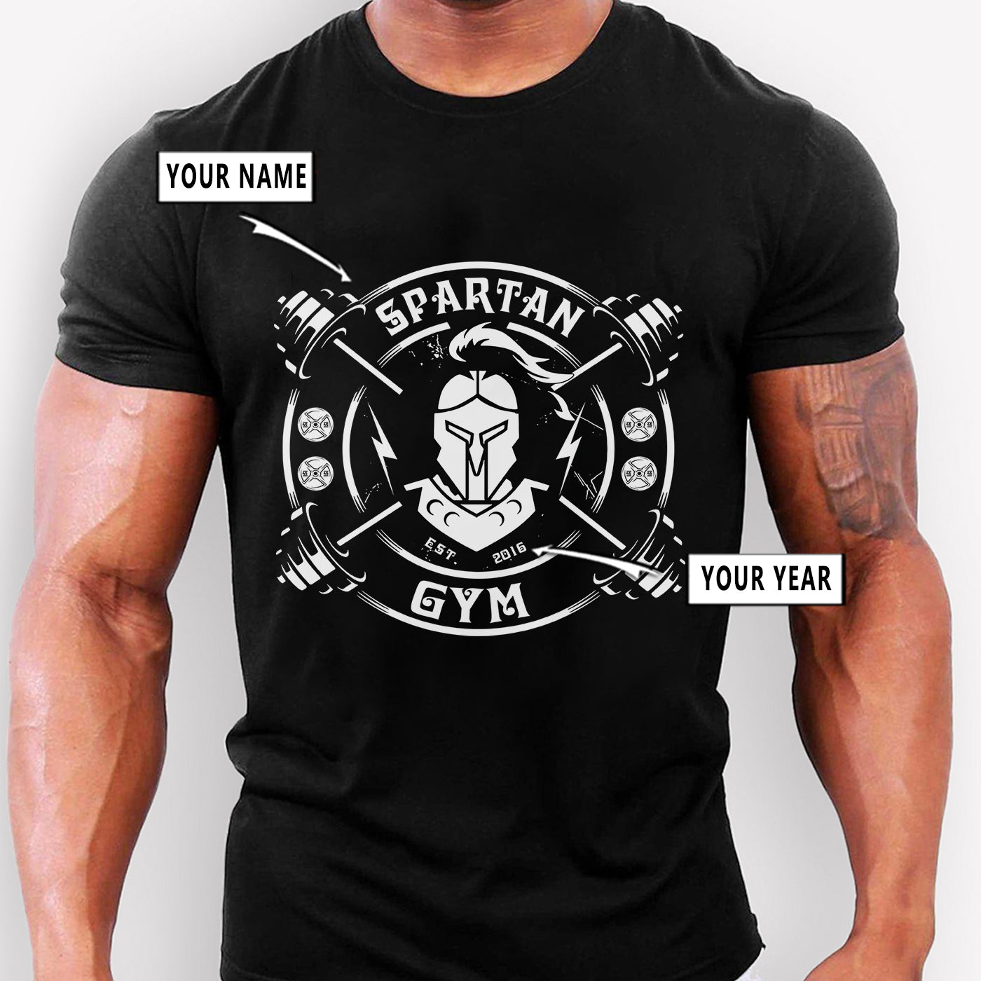 Gym T-shirt Spartan Gym Powerlifting Weightlifting