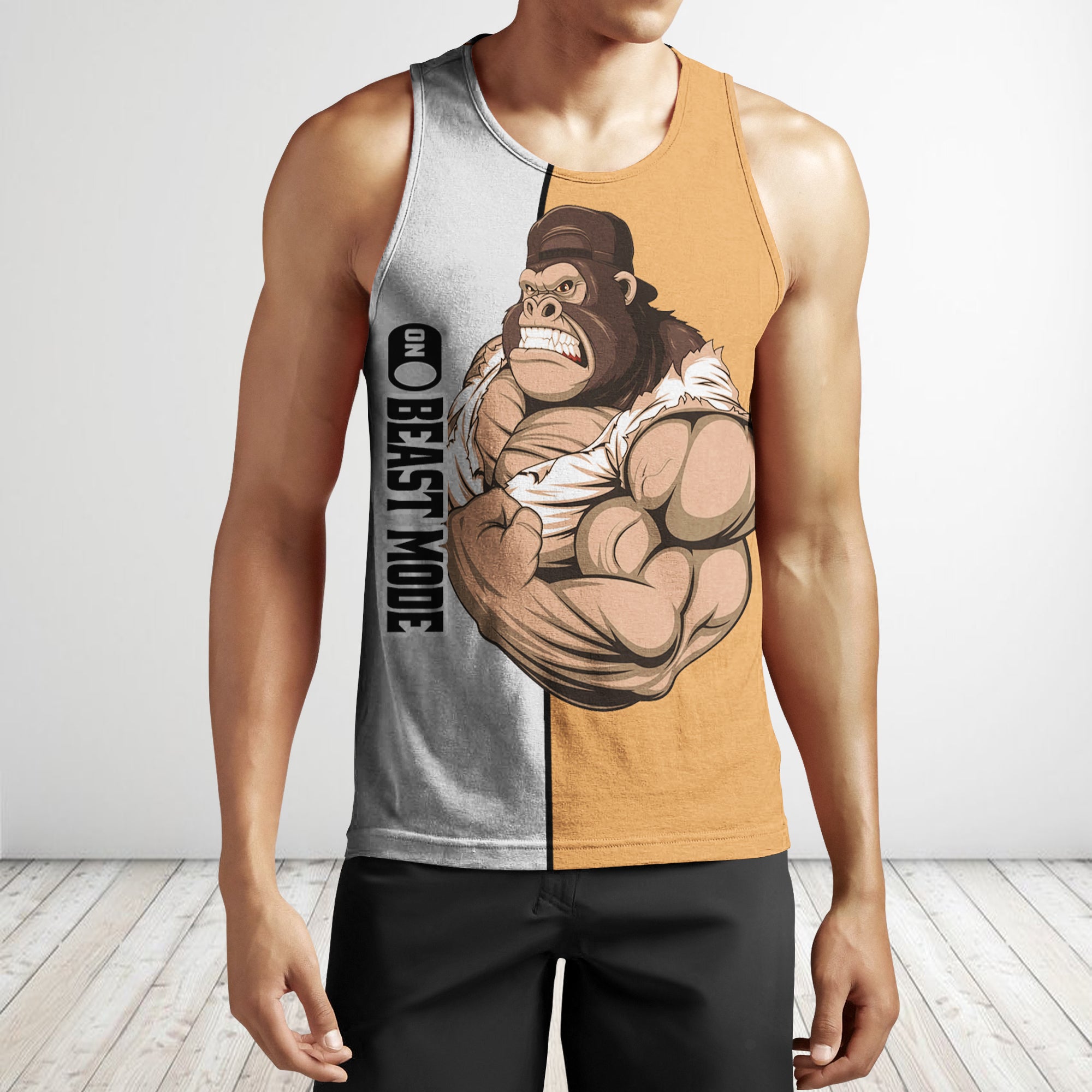 Men Gym Tank Tops Motivational Shirts Gorilla Beast Mode On