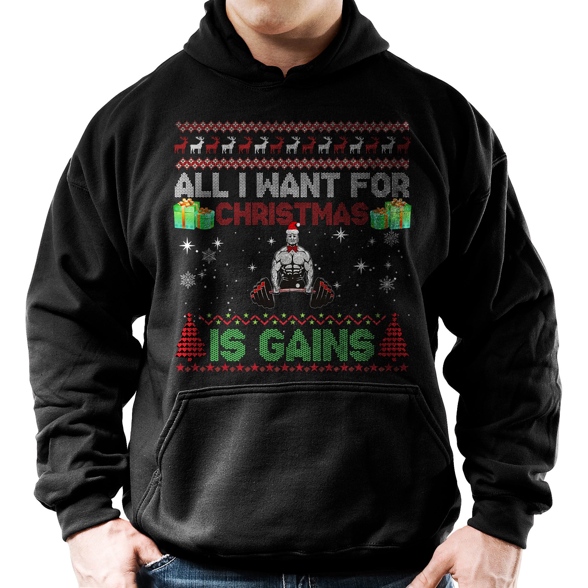 Gym Hoodie All I Want For Christmas Is Gains 11044