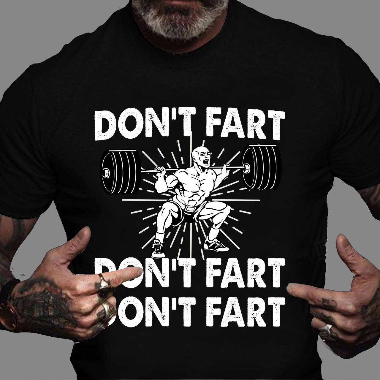 Hilarious Weightlifting Tee - 'Don't Fart' Advice for Lifters 10917