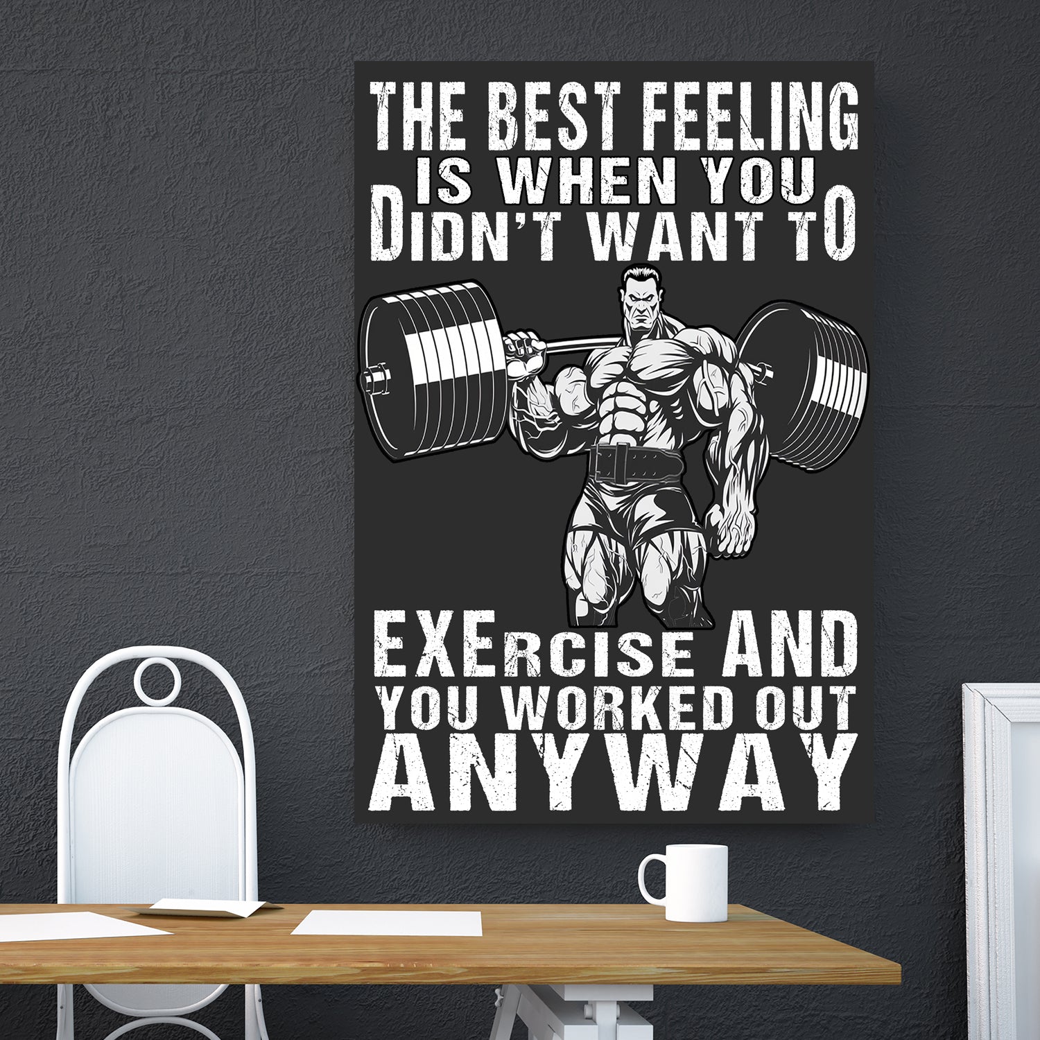 Motivational Quotes Gym Poster Canvas Home Gym Decor Weightlifting Gift