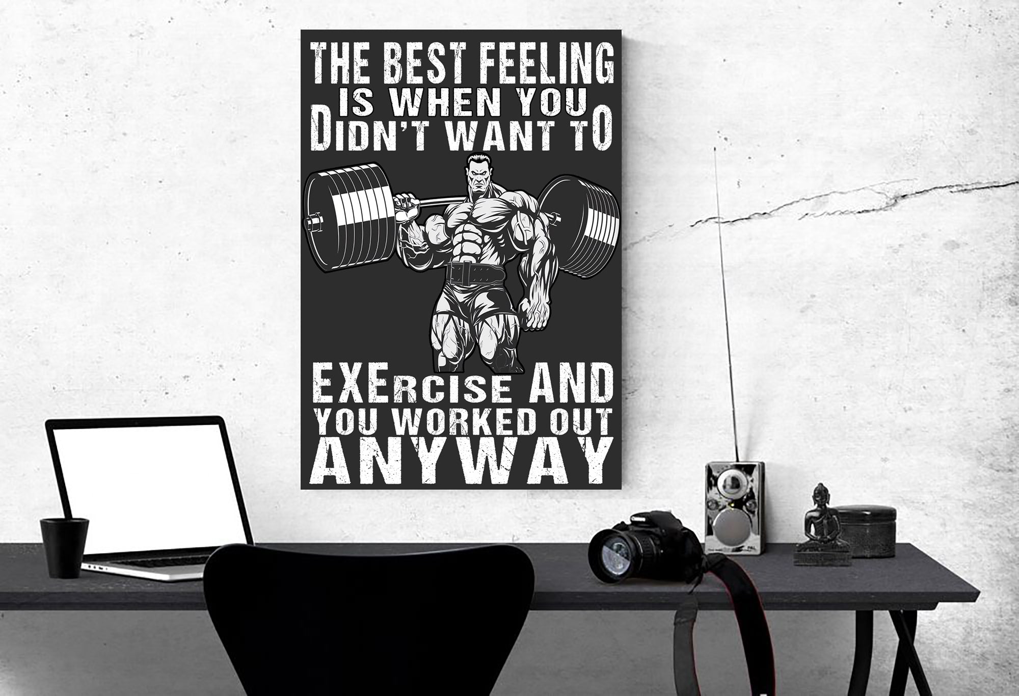 Motivational Quotes Gym Poster Canvas Home Gym Decor Weightlifting Gift