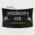 Personalised Gym, Home Gym Decor Barbell Vinyl Banner Flag