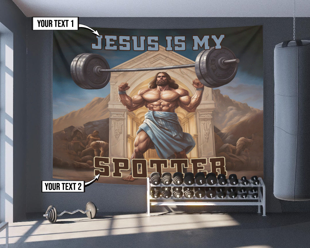 Gym Flag Strong Jesus with Barbell The Ultimate Deadlifter 11268