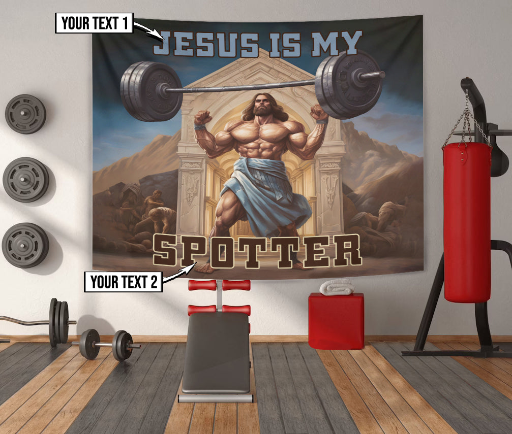 Gym Flag Strong Jesus with Barbell The Ultimate Deadlifter 11268