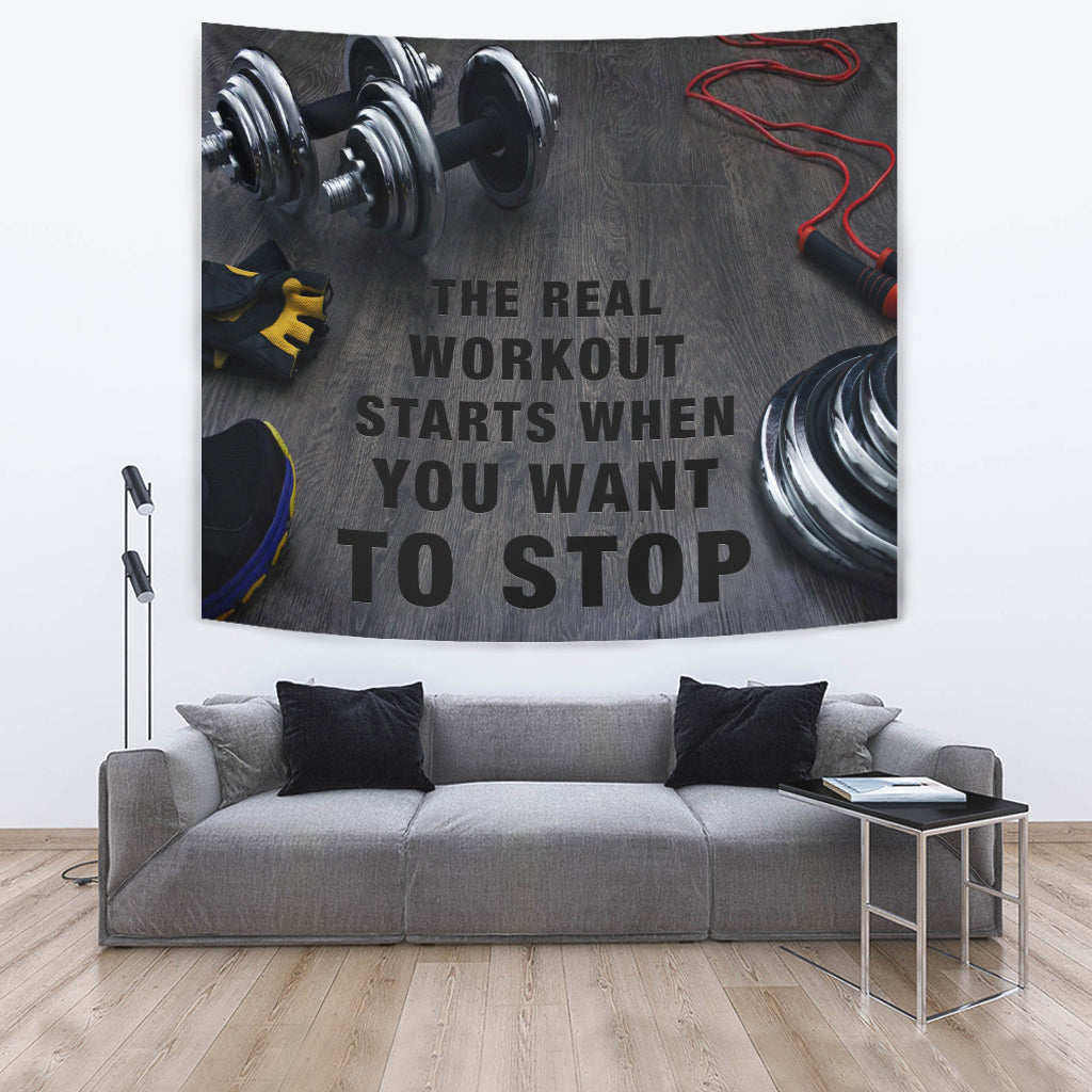 Workout Stylish Home Gym Decor Banner Flag Tapestry