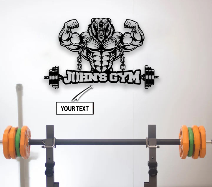 Personalised Home Gym Decor Rug Custom Shape Weightlifting Gift