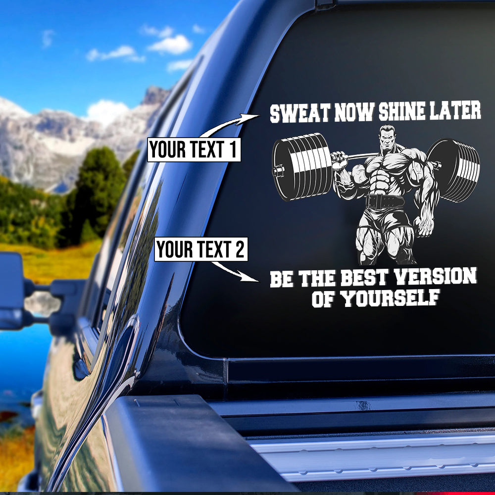 Personalized Car Sticker Gym Weightlifting Vinyl Decal