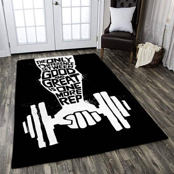 Home Gym Decor Rug - Motivational Fitness Themed Accent for Your Workout  Space 08396