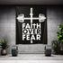 Faith Over Fear Dumbbell Cross Gym Flag 11283