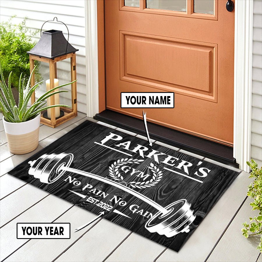 Personalized Home Gym Decor Doormat Weightlifting Gift