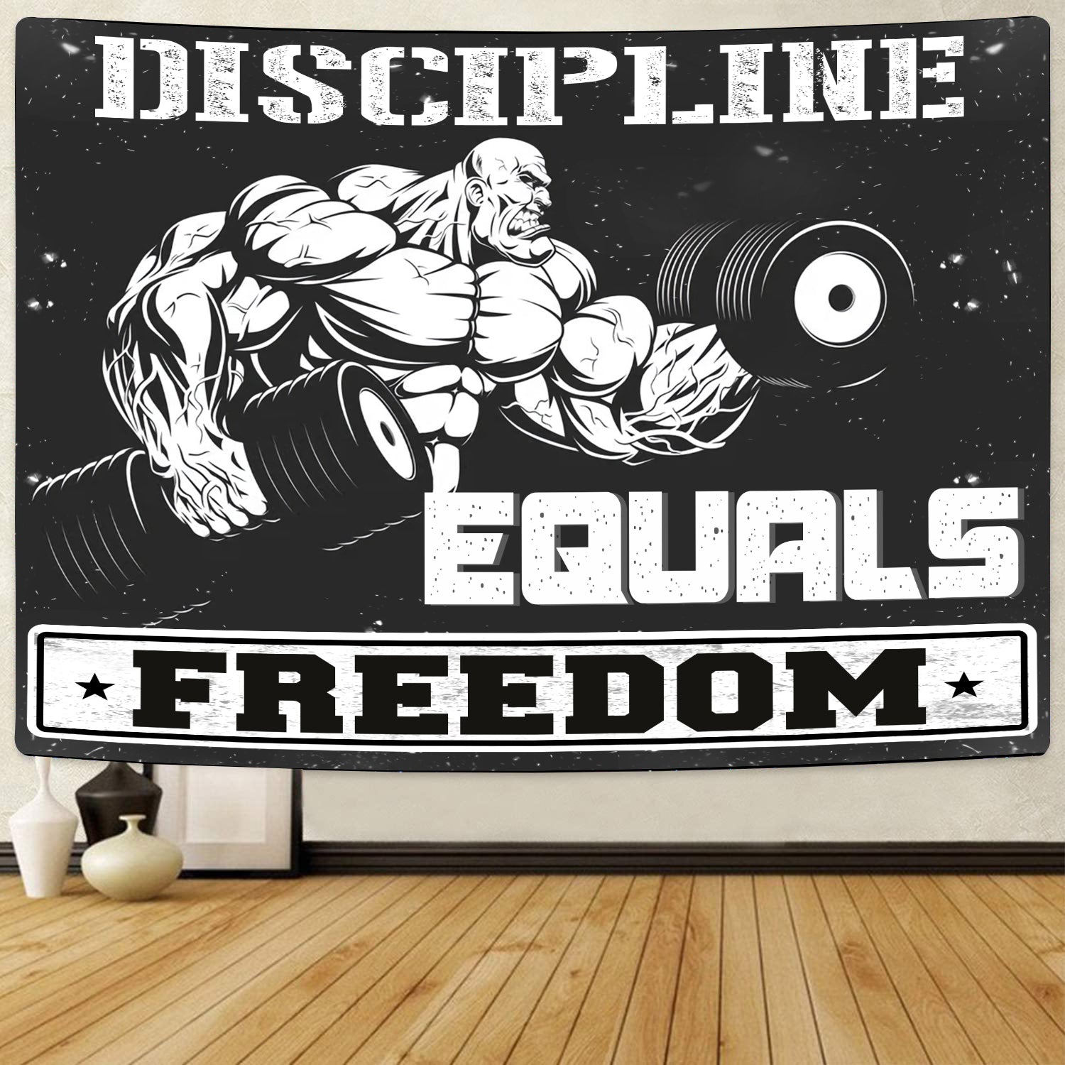 Personalized Home Gym Flags Banner Tapestry Bodybuilding Flags Discipline Equals Freedom 11059