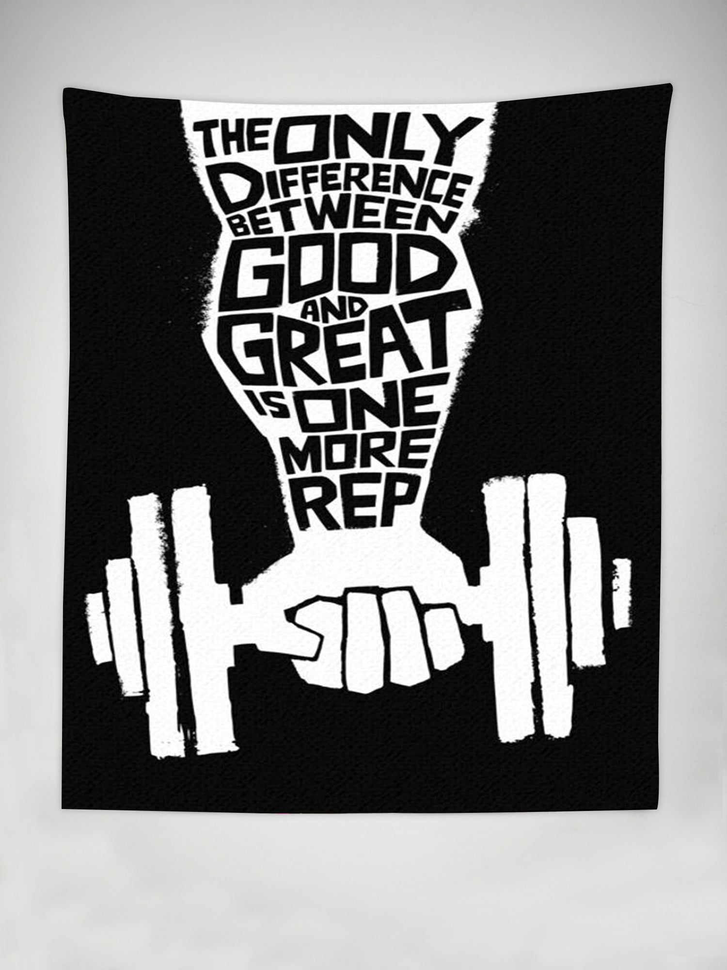 Home Gym Decor Motivational Quotes One More Rep Banner Flag Tapestry