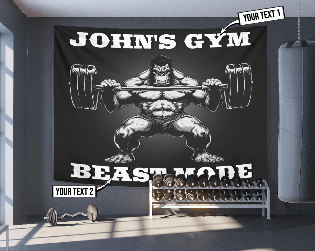 Strong Gorilla with Barbell Gym Flag Train Like a Beast 11293