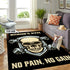 Personalized Fitness Rug Home Gym Decor Gym Gift Skull Dumbbell