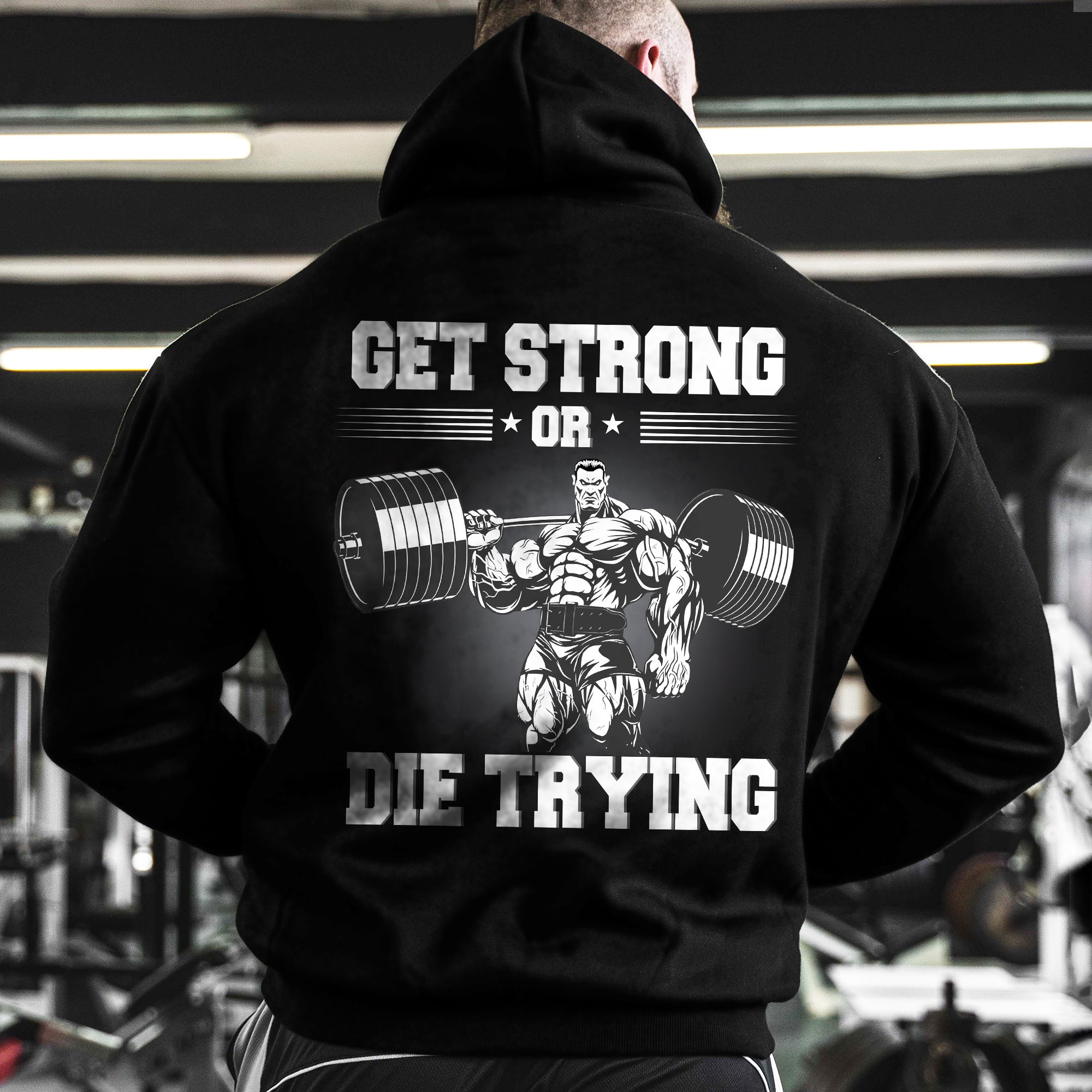 Pump Cover Gym Hoodie Bodybuilding Motivation Shirt Get Strong Or Die Trying