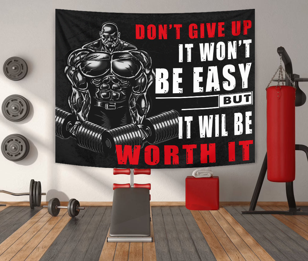 Motivational Quotes Banner Flag Tapestry For Home Gym Decor
