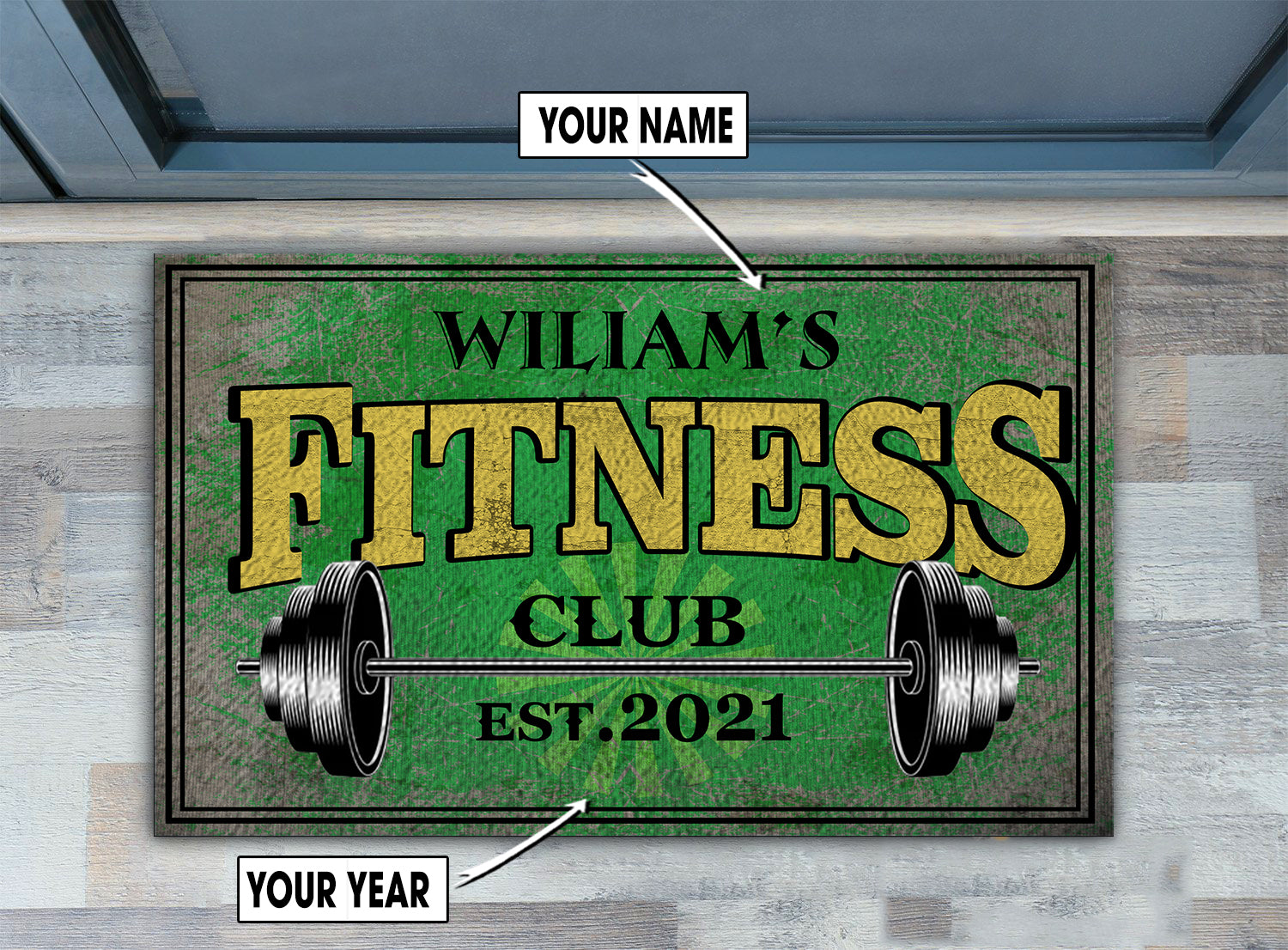 Personalized Gym Doormat Home Gym Decor Gym Gift