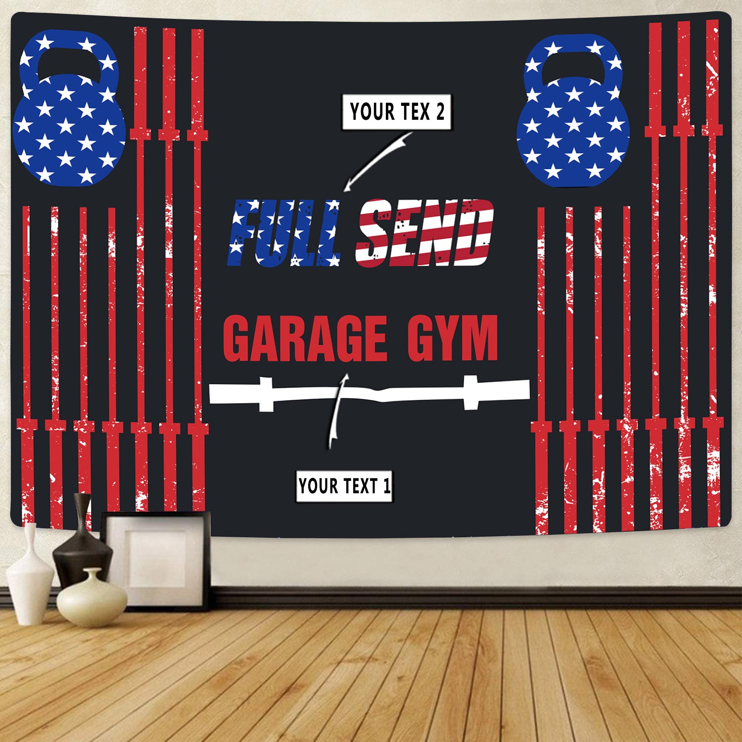 Personalized Home Gym Decor Motivational Quotes Flag Banner