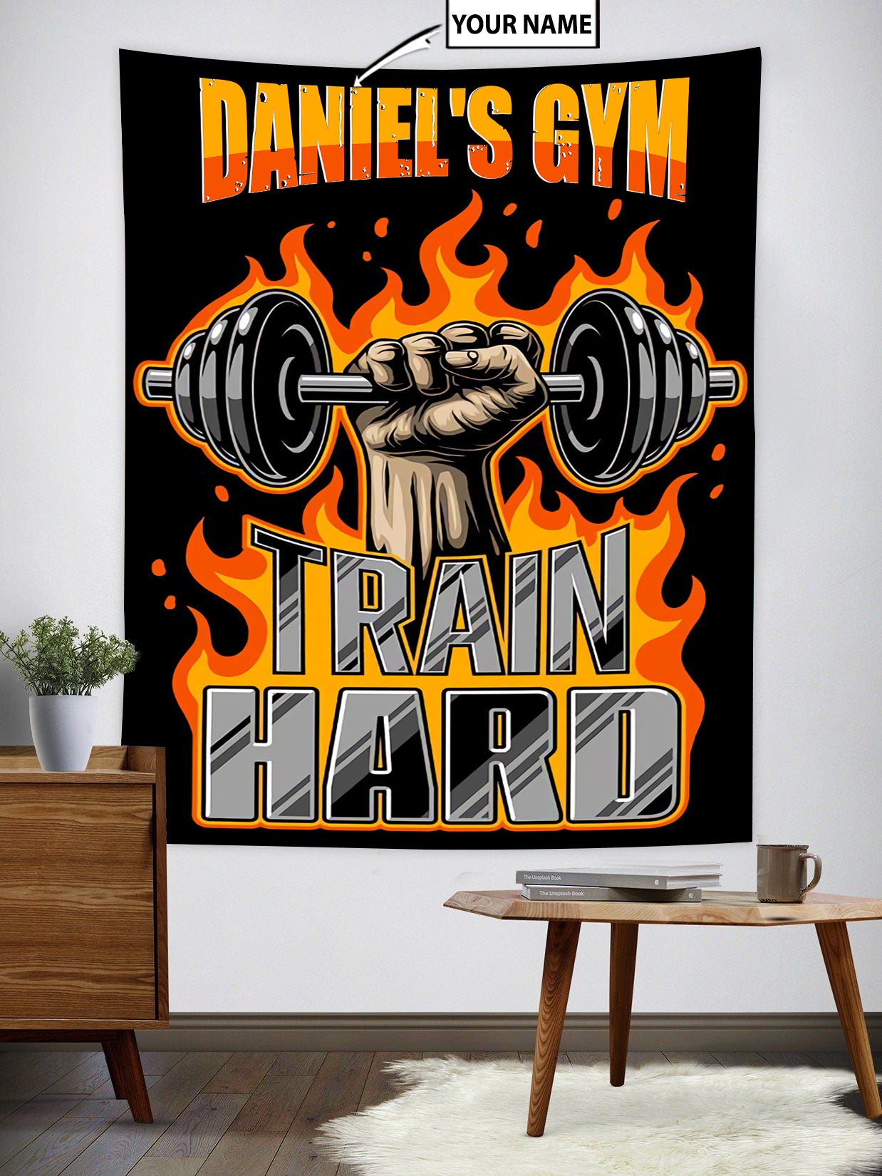 Your Name Custom Banner Home Gym Decor Garage Training Inspirational - 4