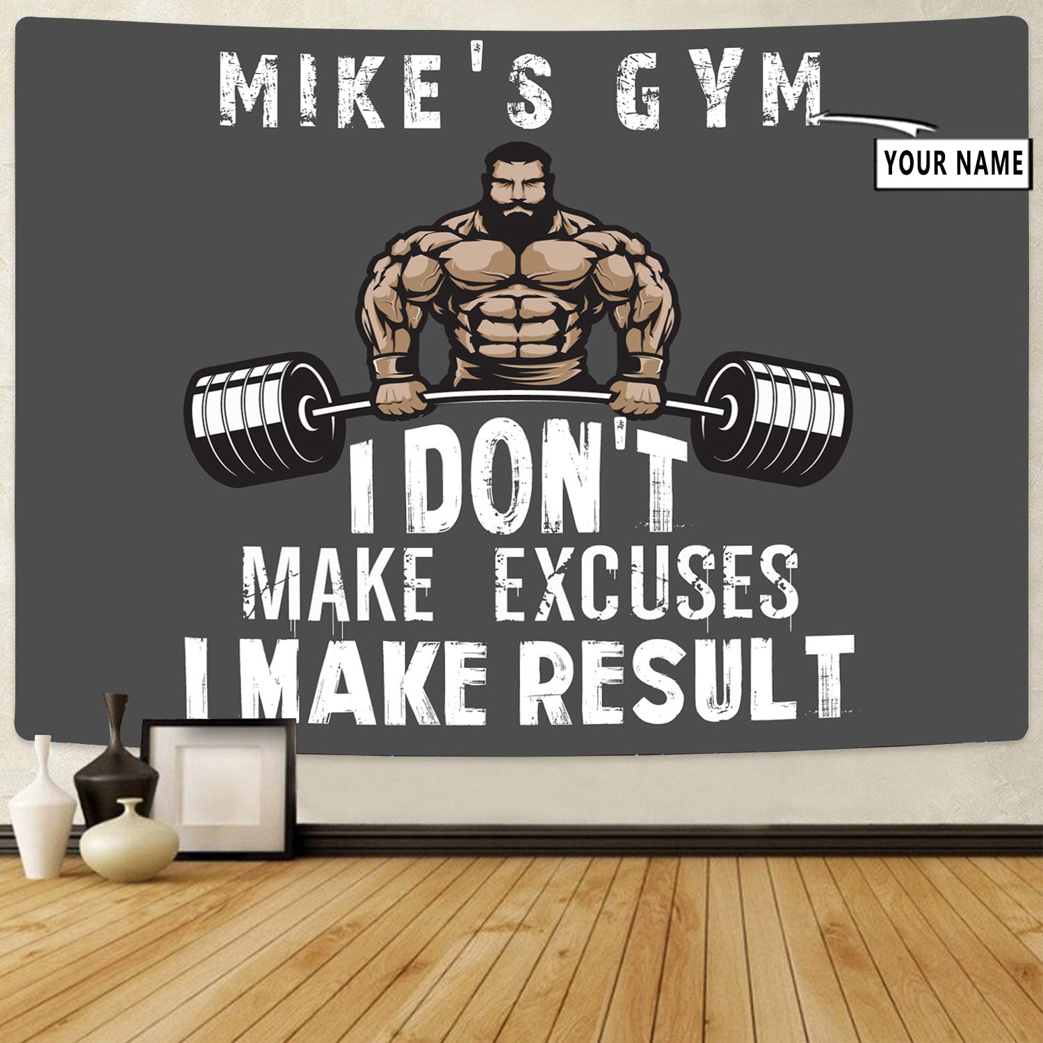 Personalized Motivational Quotes Banner Flag Tapestry For Home Gym Decor