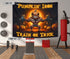 Halloween Pumpkin Iron Trick or Train Gym Banner Flag