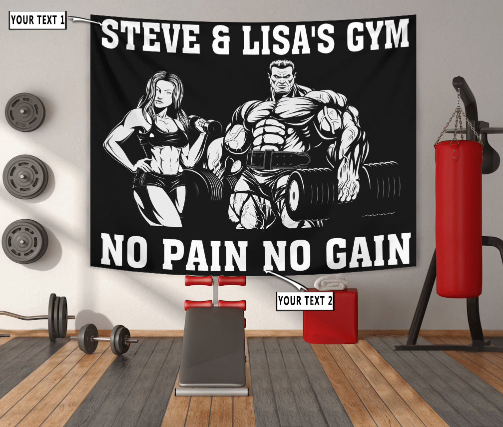 Personalized Bodybuilding Home Gym Decor Beauty And The Beast Banner Flag Tapestry